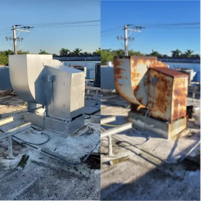 Commercial Kitchen Fan Unit Replacement Before and After